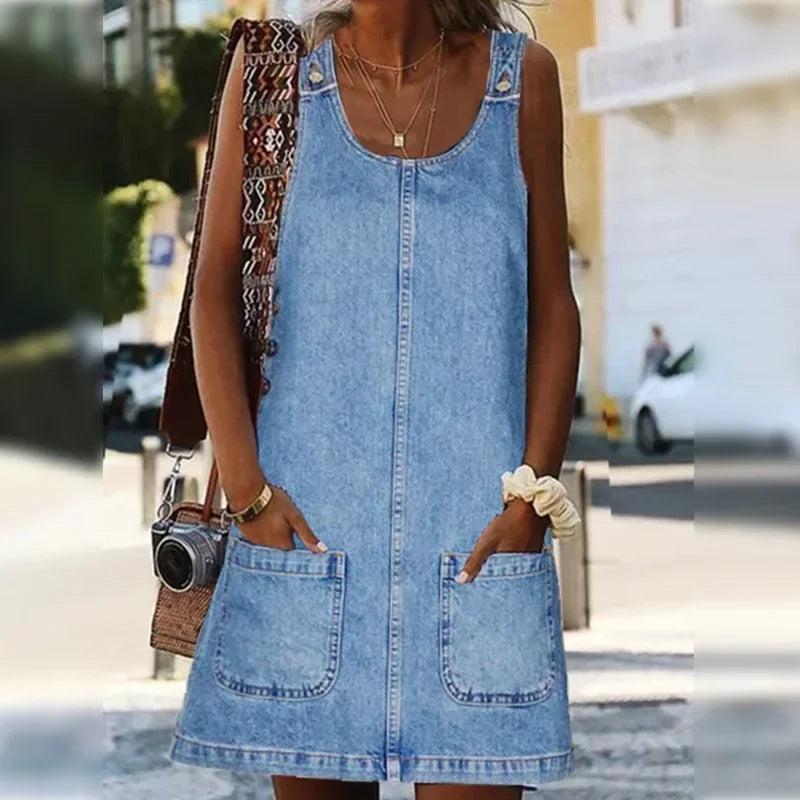 Aida® | Vestido de Verano de Denim Práctico y Ligero