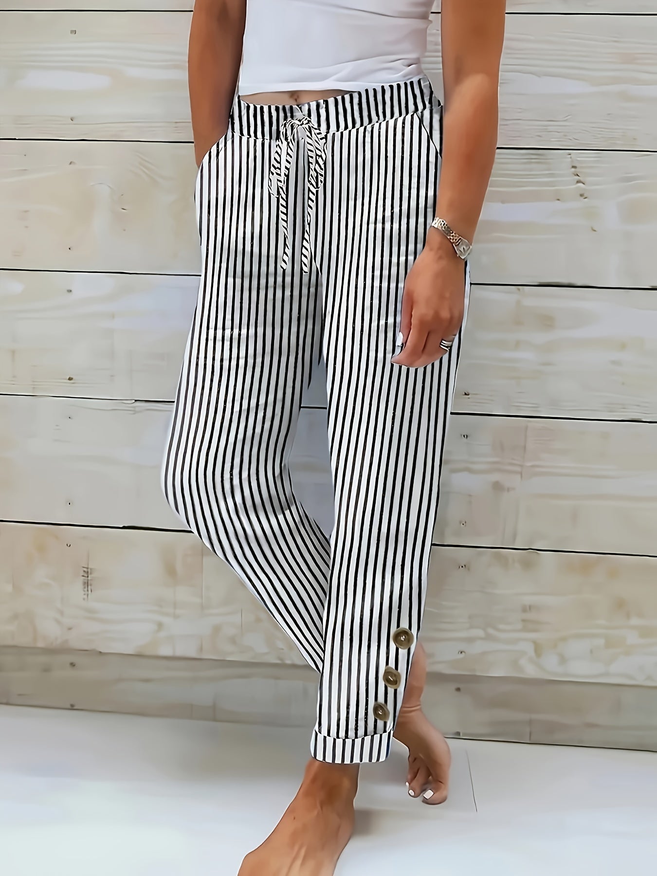 Alejandra® | Pantalones Casual a Rayas