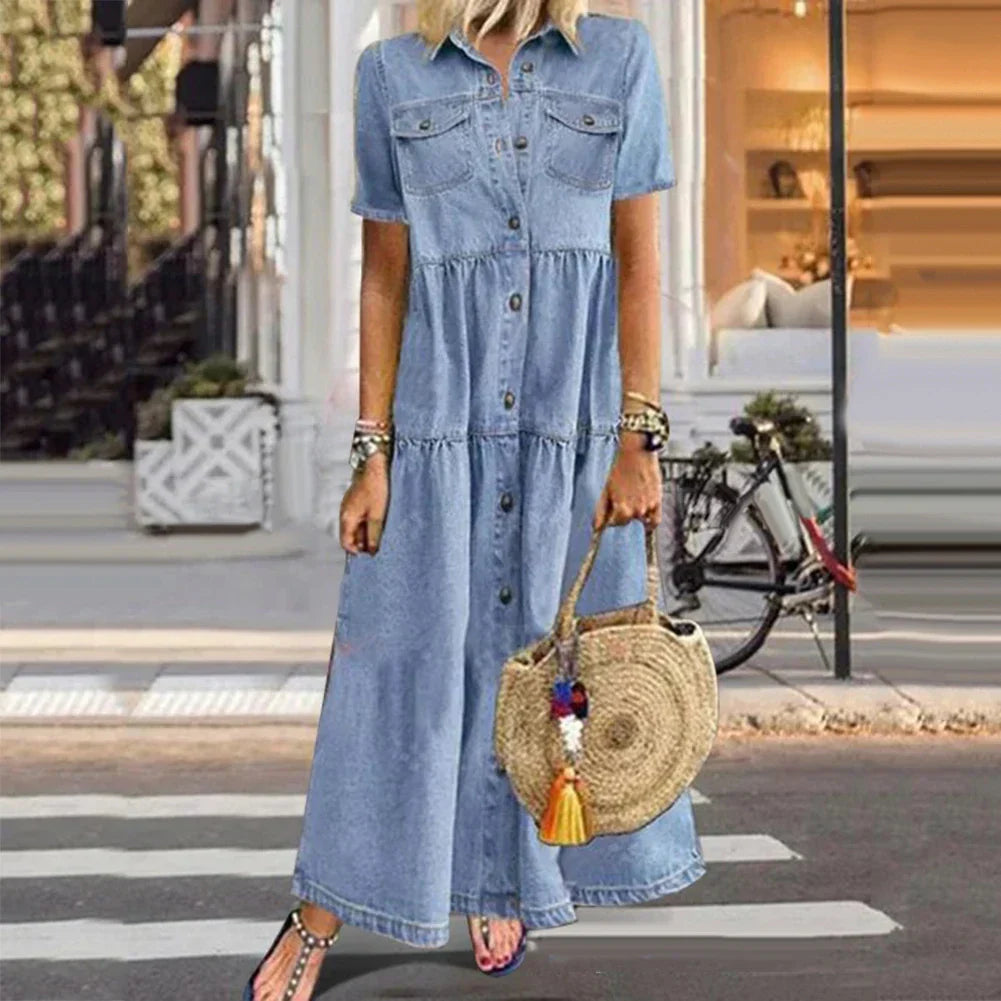 Alba® | Vestido de Denim Suave