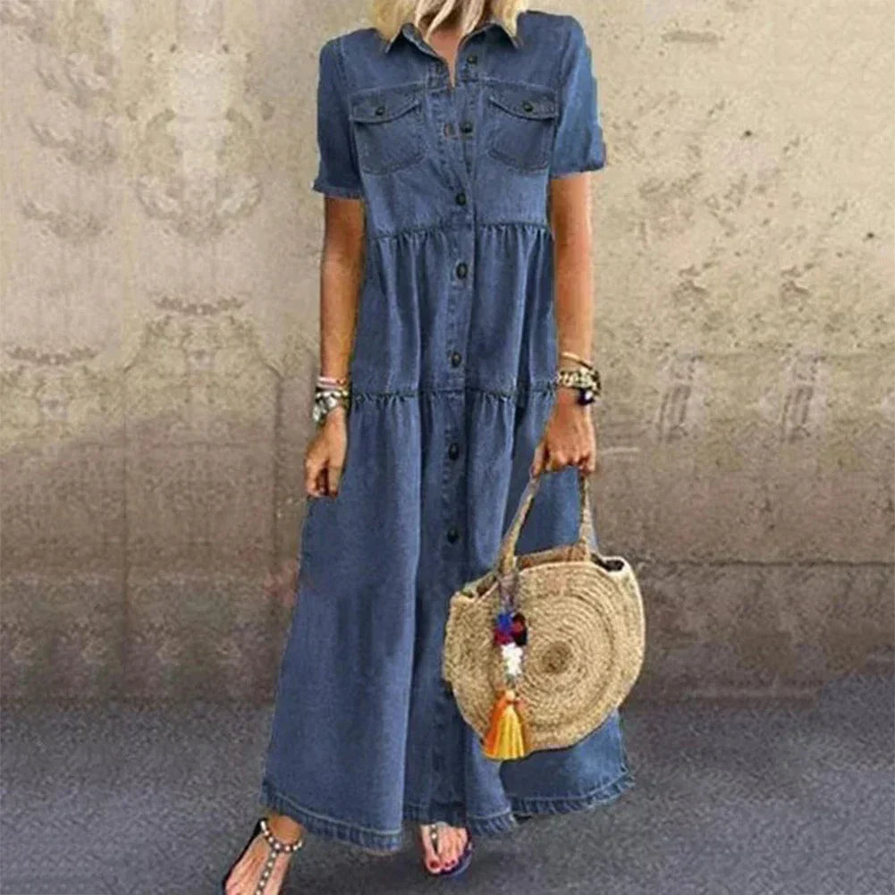 Alba® | Vestido de Denim Suave
